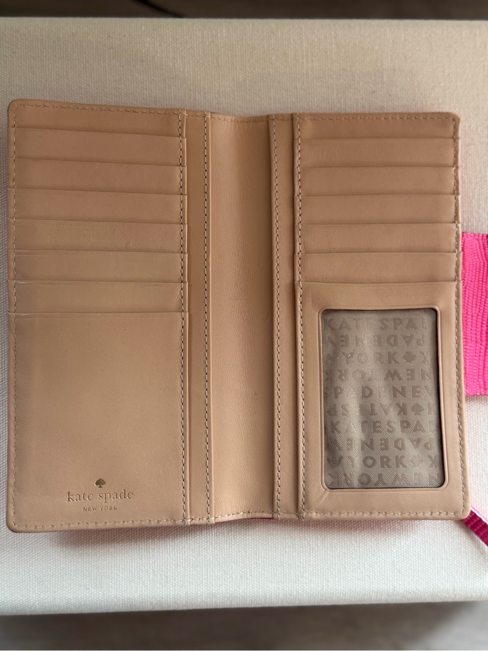 Kate Spade New York Pink Lizard Embossed Leather Travel Wallet - Picture 2 of 5